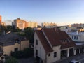 Roof top view to a church Royalty Free Stock Photo